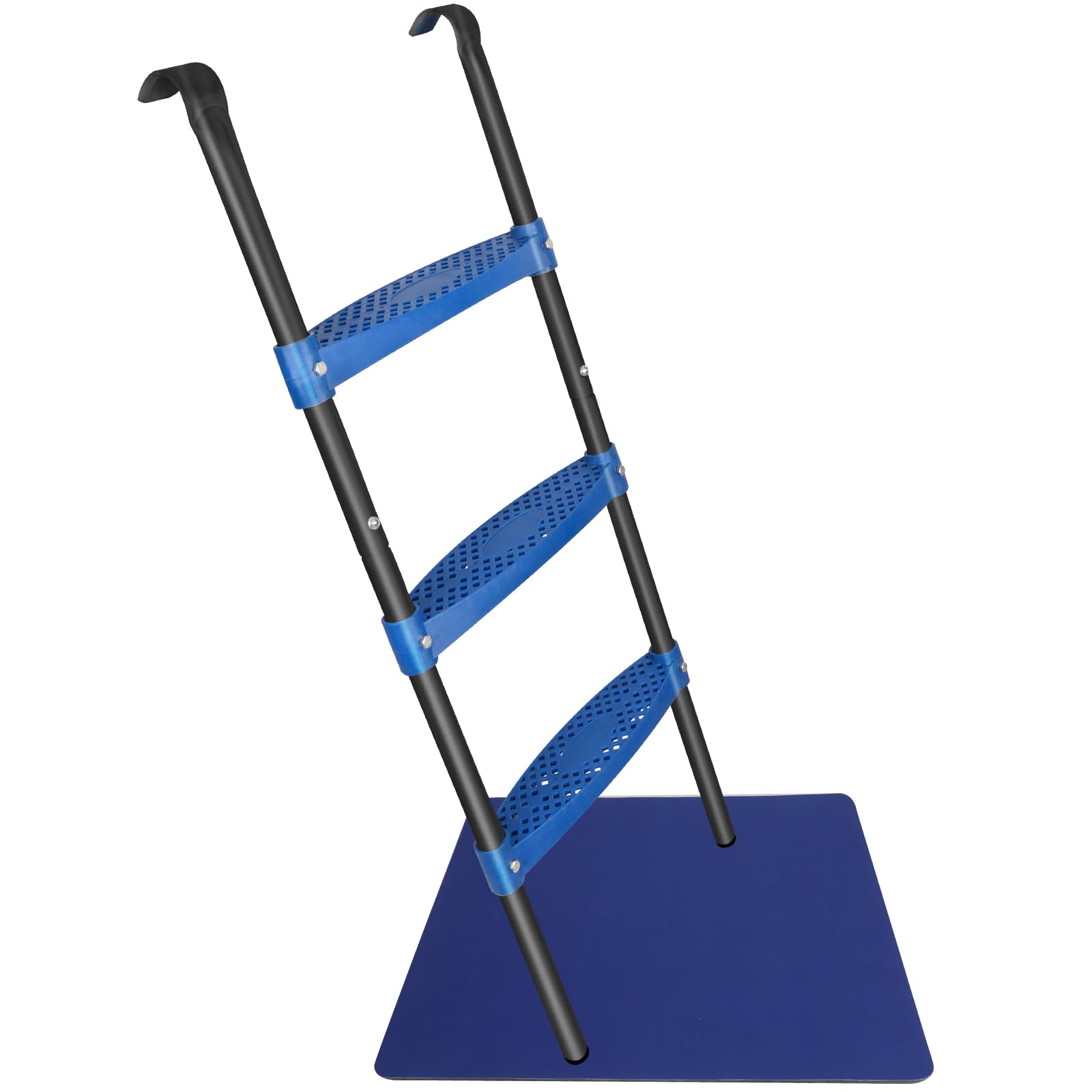 New upgraded universal 3-step trampoline ladder, rust-proof steel ladder, wide non-slip step, 39-inch long trampoline accessory with blue floor mat