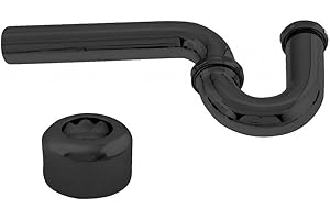 Westbrass D401-1-62 1-1/4" 17 ga. Brass P-Trap with High Box Flange, 1-Pack, Matte Black