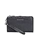 Michael Kors Women's Jet Set Double Zip Wristlet, Silver-Tone Hardware/Black