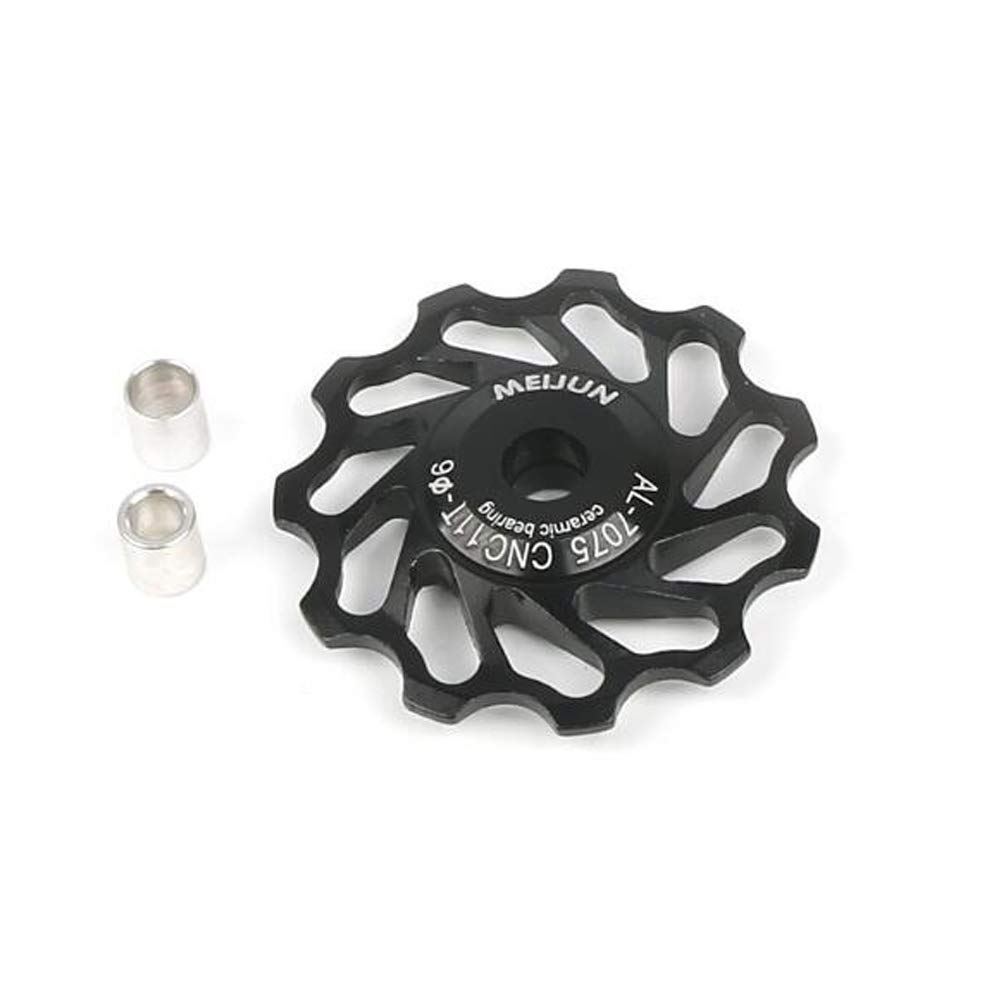 VOANZO Rear Derailleur Pulley Aluminum Guide Wheel Bicycle Rear Derailleur Pulley for MTB Road Bike (Black)