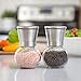 Ergonomic Premium Stainless Steel Salt and Pepper Grinder Set - The Original Glass Round Pepper Mill & Salt Mill, Adjustable Ceramic Rotor, By Simple Kitchen Products