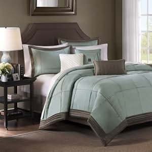 Amazon.com: Cascade 6 Piece Duvet Set in Blue Size: Full