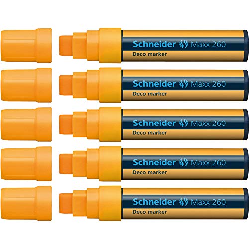 Schneider Pack de 5 marqueurs Maxx 260, trait 5-15 mm (Orange) (Import Allemagne)