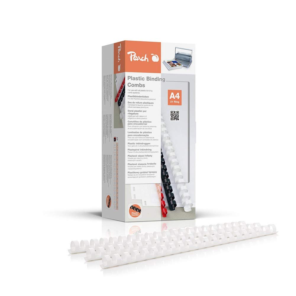 Peach PB414-01 14 mm A4 Binding Combs - White