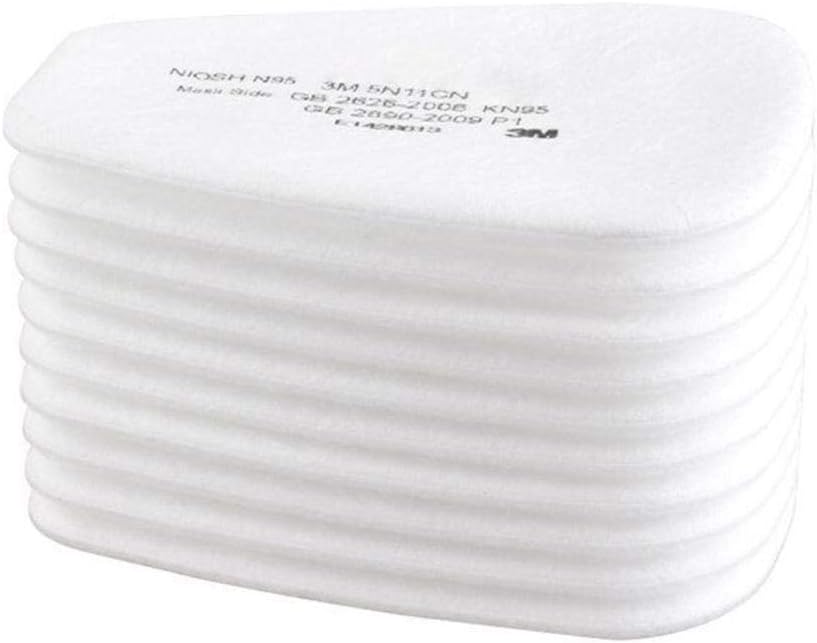 Ksksk 10 Pieces of 5N11 Filter Cotton N95 Filter Cotton With 6200 Filter Cotton Spray Paint Filter Cotton Dust Mask Chemical Protection-White