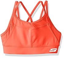 Skechers Big Girls' Sport Core Bra, Fiery Coral, Small