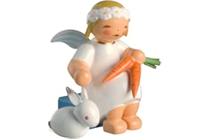 Wendt & Kuhn Blonde Goodwill Snowflake Angel Feeding Rabbit Handmade German Figurine