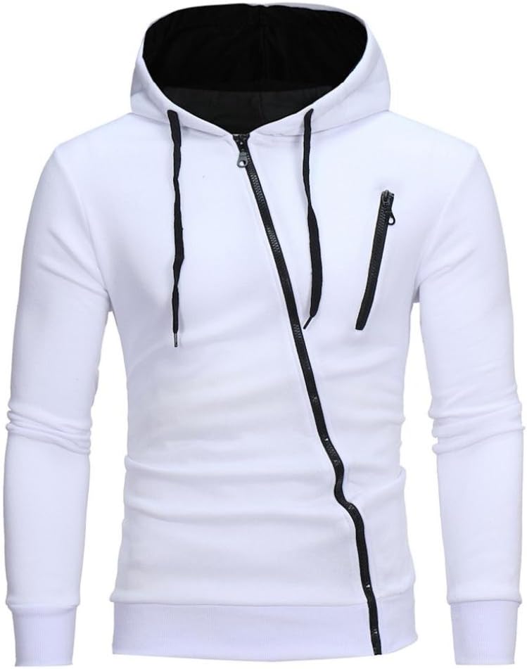 GREFER Clearance Mens' Personality Long Sleeve Zipper Hoodie Hooded Sweatshirt Tops Jacket Coat Outwear with Pocket
