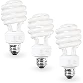 SLEEKLIGHTING E26 Standard Screw Base 23W Spiral CFL Light Bulb Warm White