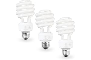 SLEEKLIGHTING E26 Standard Screw Base 23Watt CFL Light Bulb - 3 Pack 2700 Kelvin for a Warm White and 1600 Lumens (100 Watt Light Bulb Equivalent) - UL Listed