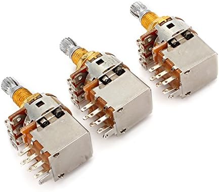3pcs B500k Tone Potentiometer 18mm Split Shaft Push Pull Guitar Control Pot