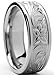 8MM Titanium Ring Wedding Band With Engraved Floral Design Sizes 7 to 13