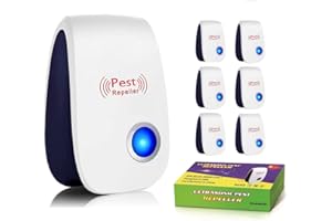 GOODMI Ultrasonic Pest Repeller-6 Packs,Pest Repellent Ultrasonic Plug in, Rodent Repellent,Mouse Repellent Indoor,Mice Repellent for House,Pest Control for Mosquito,Cockroach,Insect,Bug,Rat, Spider