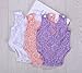Newborn Infant Baby Photography Props Girls Lace Bow Vest Bodysuits Romper Photo Shoot Princess Clothes (Purple)
