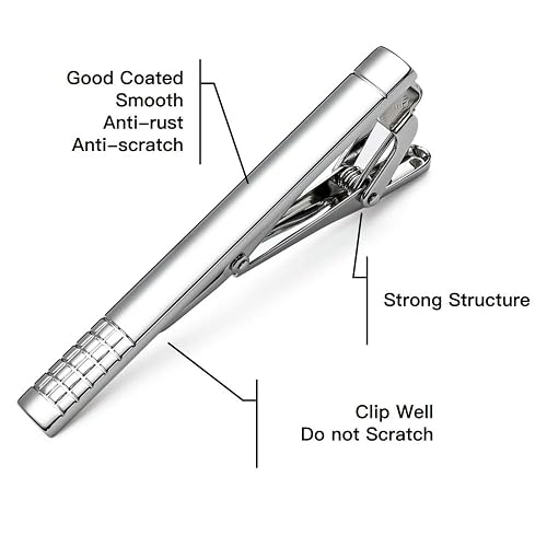 Mozeto Tie Clip Classic Style Tie Clips Set (4 Pieces) Tie Clip For