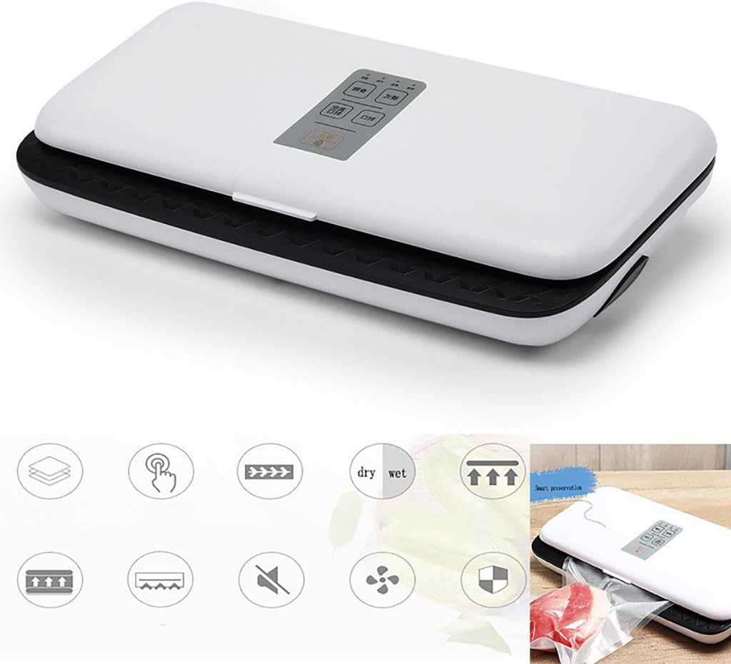 Food Saver Machine Heat Sealer Food Sealer for Dry And Moist Food Fresh Preservation Suitable for Use in Camping And Home,White
