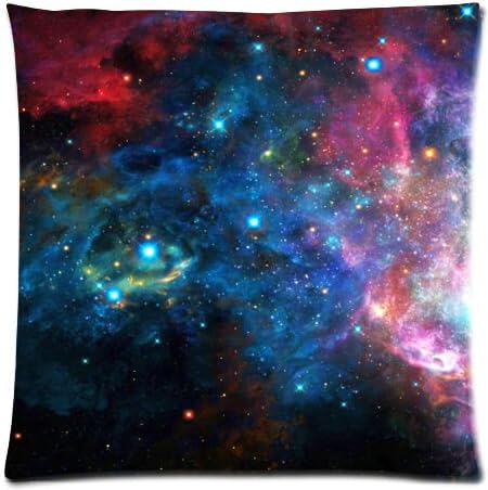 Space Nebula Universe Retro Galaxy Beautiful Design Cushion Case Throw Pillow Covers 18x18 inch (one side)