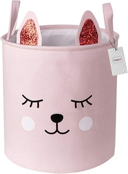 Inwagui Panier De Rangement Pliable Bebe Corbeille A Linge Avec Poignee Organisateur Pour Jouets Vetements Chambre D Enfant Deco Chat Amazon Fr Cuisine Maison