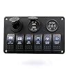Koolee-Digital-Voltmeter-12V-24V-System-Power-Socket-Aluminum-6-Gang-Switch-Panel-Black-For-Car-Boat Koolee-Digital-Voltmeter-12V-24V-System-Power-Socket-Aluminum-6-Gang-Switch-Panel-Black-For-Car-Boat