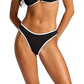 Seafolly Women's Rise High Leg Regular Coverage Bikini Bottom Swimsuit