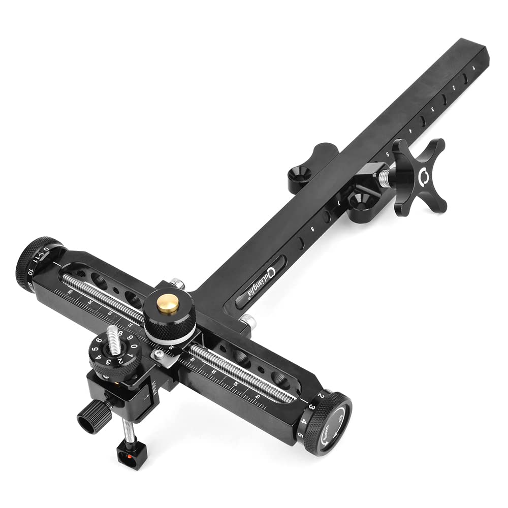 SHARROW Archery Recurve Bow Sight Aluminum 9 inch Quick Adjustment Shooting Target Sight for Recurve Bows Competitive Hunting (Black)