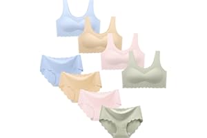Demifill Girls Seamless Sport Bras&Panties for Teens Girls Training Bras with Panties Sets Multipack