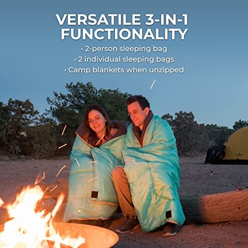 TETON Sports Cascade Double Sleeping Bag; Lightweight, Warm and