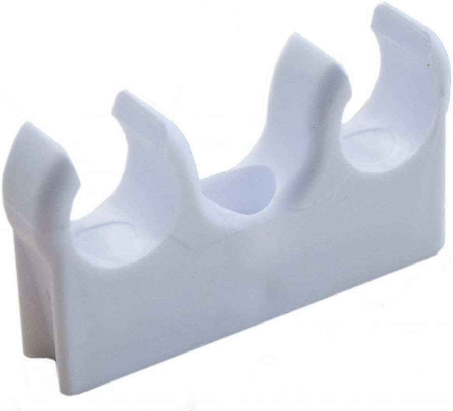 Oracstar PPS121D PPS137 15mm Double Pipe Clips, White