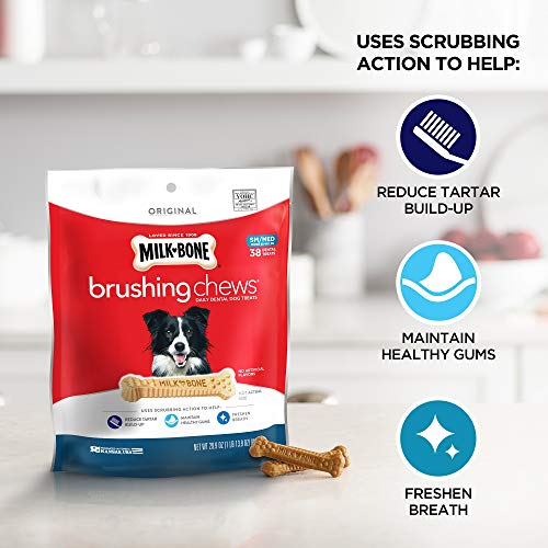 MilkBone Original Brushing Chews, Small/ Medium Daily Dental Dog