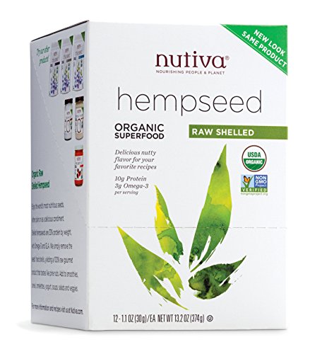 Nutiva Organic hemp seed shelled packets - case of 12 - 1.1oz (692752000201)