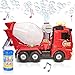 ArtCreativity Bubble Blowing Cement Truck Toy with LED and Sound Effects - 12 Inch Light Up Bump n Go Toy Car for Boys and Girls - Bubble Solution Included - Great Birthday Gift for Kids