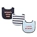 Luvable Friends 3 Piece Drooler Bibs with Fiber Filling for Boys, I love Mommy