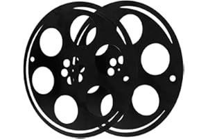HANABASS 2Pcs Movie Reel Wall Decoration Vintage Metal Film Disc Retro Home Theatre Decor for Living Room Office Patio