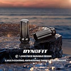 DYNOFIT 14mmx1.5 Wheel Lug Nuts, 32x Black M14x1.5