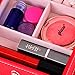 UPMSX 2 in 1 LED Lighted Makeup Mirror with Travel Jewelry Box Organizer Storage Case with USB Charging,Dimmable, Foldable for Makeup, Earrings & Necklaces Best for Travel