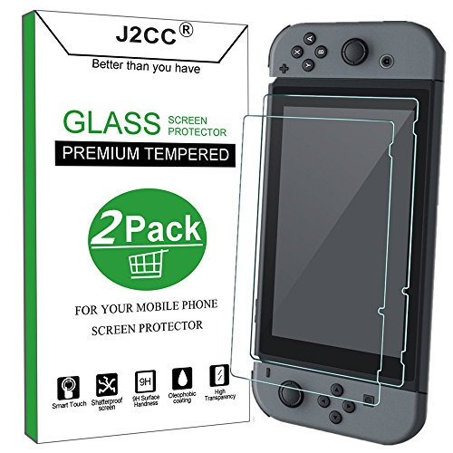 (2 Pack)Nintendo Switch Screen Protector, J2cc Tempered Glass Screen Protector for Nintendo Switch 2017