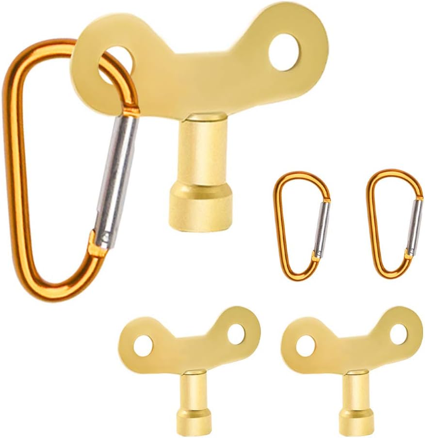 kuou 3 PCS Brass Radiator Key, Solid 6MM Radiator Air Valve Key Bleed