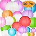 Selizo 30 Packs Paper Lanterns Decorative Colorful Chinese Hanging Decorations for Rainbow Party Classroom Ceiling Decoration