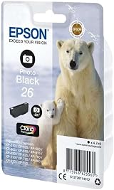 Epson 26 Polar Bear Photo Black Genuine Claria Premium Ink Cartridge Standard view 3