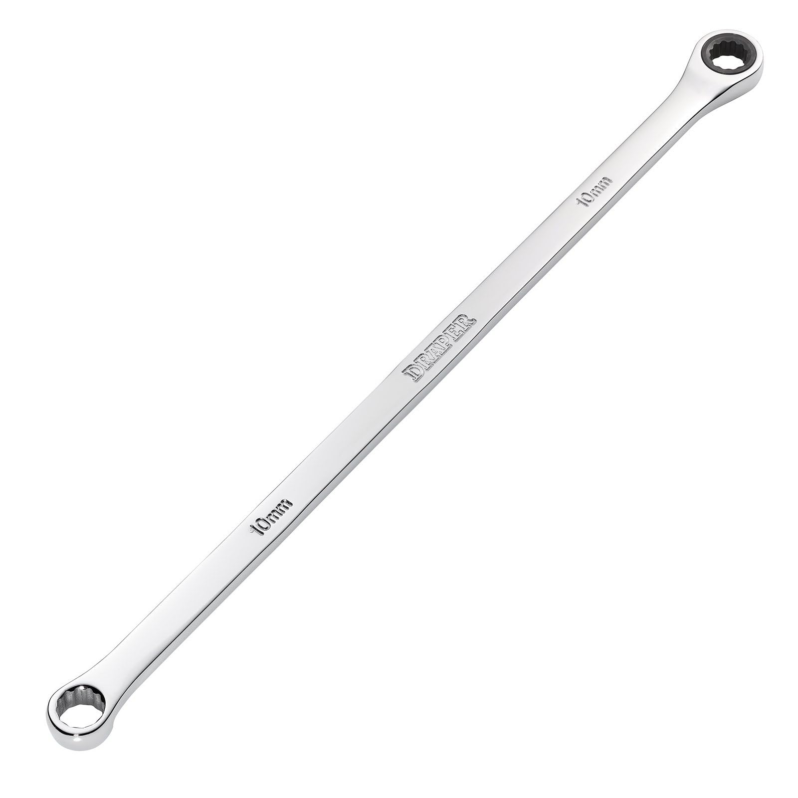 Draper 27766 HI-TORQ Metric Extra-Long Double Ring Ratchet Spanner, 10mm