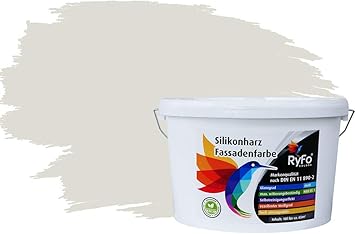 Ryfo Colors Silikonharz Fassadenfarbe Lotuseffekt Trend Weissgrau 10l Bunte Fassadenfarbe Weitere Grau Farbtone Und Grossen Erhaltlich Deckkraft Klasse 1 Amazon De Baumarkt