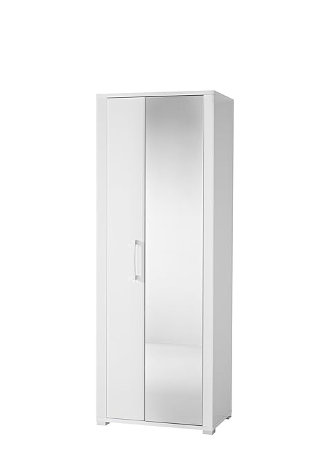 Stella Trading Go Schrank, Chrom, Weiss, (B/H/T) 74 x 200 x 40 cm