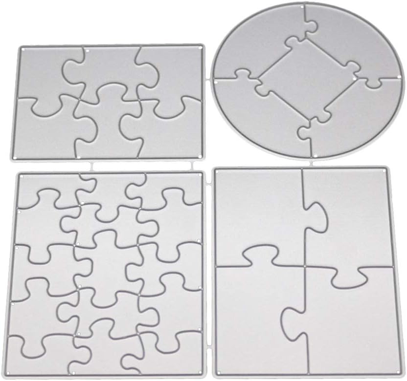 Rhfemd Puzzle Cutting Dies Metal Stencil for DIY Scrapbooking Tool Paper Card Embossing Template Craft Decor