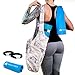 Yoga Mat Bag Sling Tote - with Adjustable Shoulder Strap & 2 Pockets | Includes 1 Microfiber Towel and 2 Elastic Straps | Fits Most Size Mats | Beautiful Butterfly Pattern