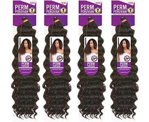 Janet Collection Perm Peruvian DEEP WAVE Crochet Braid 18 Pack of 4 (1B)