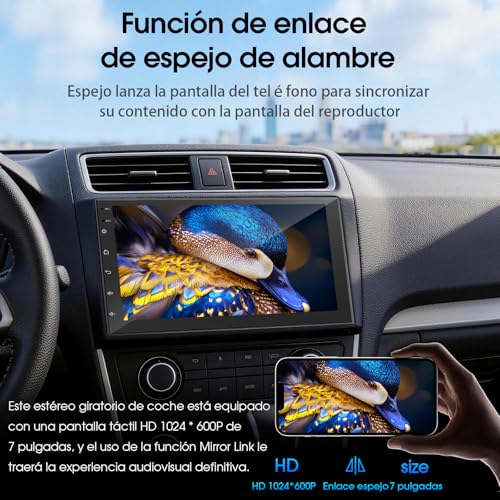 Haudio Car Radio 2 DIN 7 Inch with Wireless CarPlay and Android Auto, IPS Display, Rear Camera, Mirror Link, Voice Control, SWC/FM/RDS/Am, 25 UI Interfaces, 2+32G for All Cars