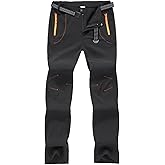 HYCOPROT Men's Snow Ski Waterproof Softshell Snowboard Pants Fleece Lined Winter Outdoor Windproof Warm Hiking Cargo Pants