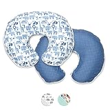 Boppy Premium Pillow Cover, Blue Zoo, Ultra-soft Microfiber Fabric in a fashionable two-sided design, Fits All Boppy Nursing Pillows and Positioners