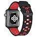 Compatible Apple Watch Band 40mm 38mm, Alritz Silicone Sport Strap Replacement for Apple Watch Series 4/Series 3/Series 2/Series 1/Nike+, Black Red