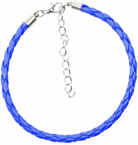 Amazon C レザーアンクレット メンズ ブレスレット 編込み オリジナル フェイクレザー ネイビー 紺 ブルー 青 ジュエリー ミサンガ アクセサリー アンクレット 通販